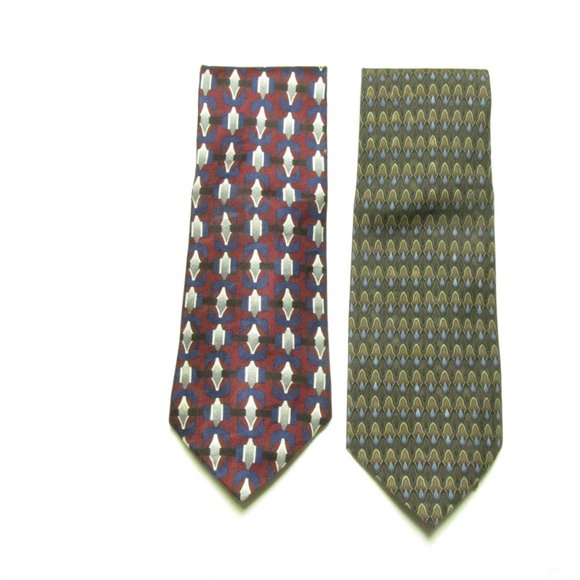 Bundle of 2 Silk Ties Stafford Carlos Devenezia - Picture 1 of 3